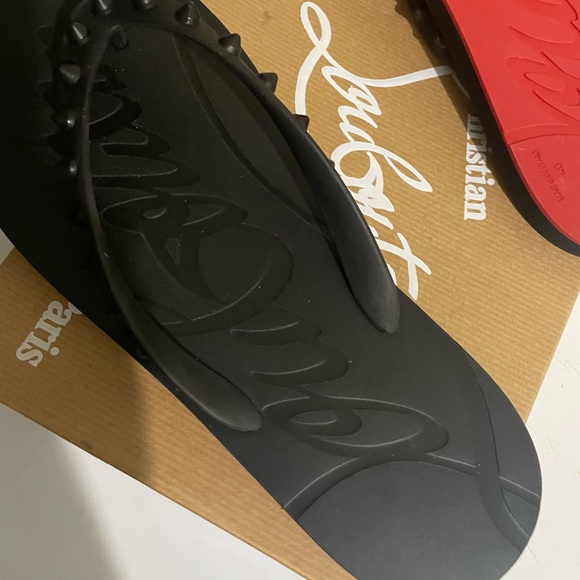 NWT never worn Louis Vuitton Size7/8 flip flop black and red, possibly , unisex - Picture 3 of 5